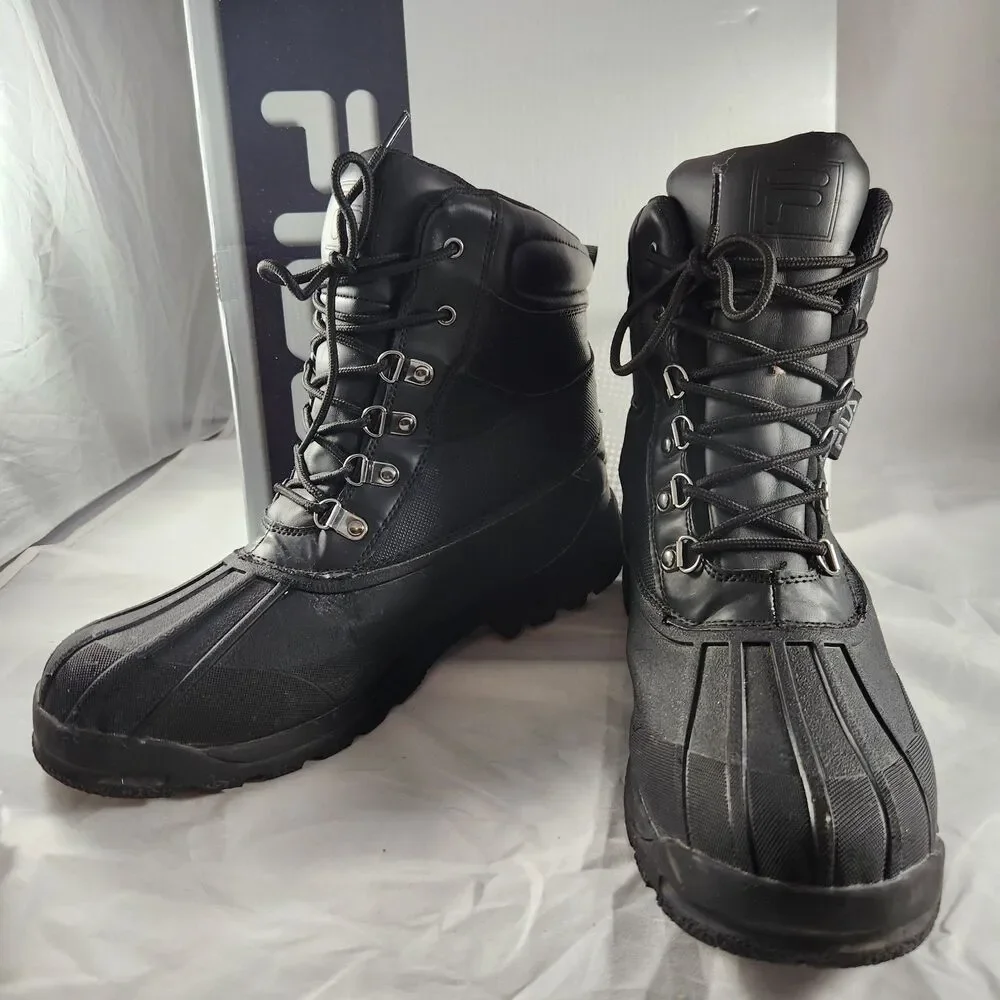 Fila Men's Sz 12 Weathertech Extreme Waterproof Duck Boots Black - Used w/ Box